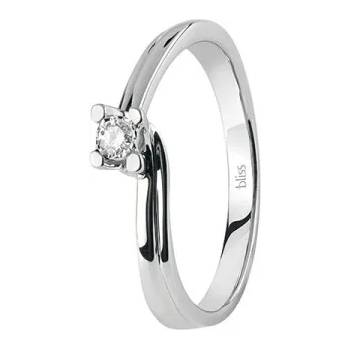 Bliss Дамски пръстен от бяло злато с диамант Bliss 20074080 (20074080)