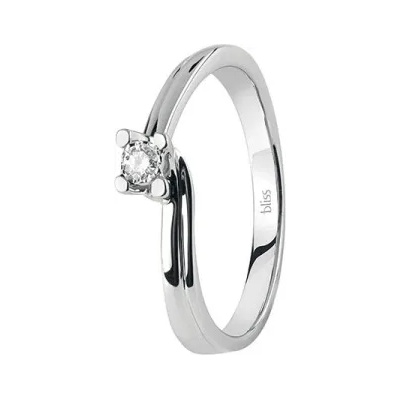 Bliss Дамски пръстен от бяло злато с диамант Bliss 20074080 (20074080)