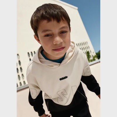 MAYORAL Суичър с джобове с ципове в черно и бяло за момче Mayoral