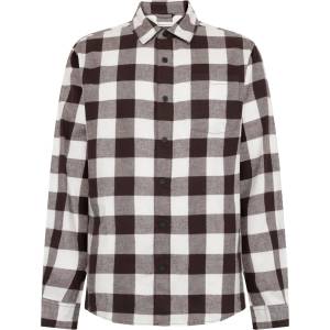 KnowledgeCotton Apparel Мъжка риза с копчета KnowledgeCotton Apparel Regular Fit Checkered Flannel Shirt - Brown Check (033-2927-0211)
