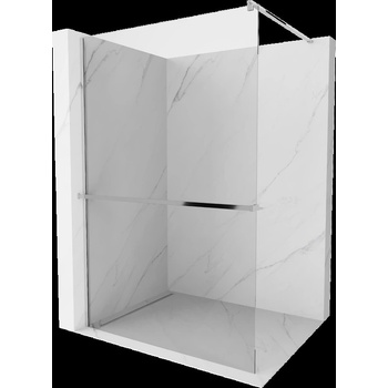 Mexen Kioto+ стена за душ с рафт Walk-in 140 x 200 см, прозрачен, хром - 800-140-121-01-00 (800-140-121-01-00)