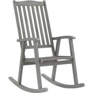 vidaXL Люлеещ се стол, сив, акациево дърво масив (311845)