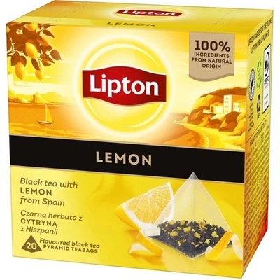 Lipton Černý čaj pyramidy citron 20 x 1,7 g