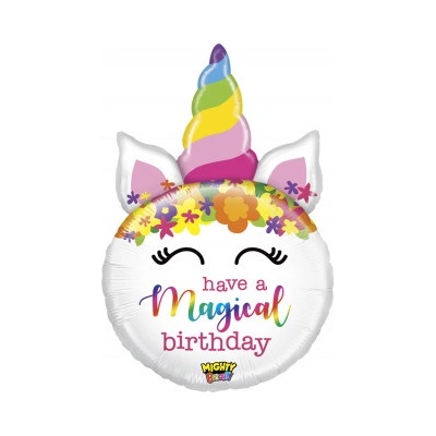 ALBI Balónek foliový Happy Birthday jednorožec květy