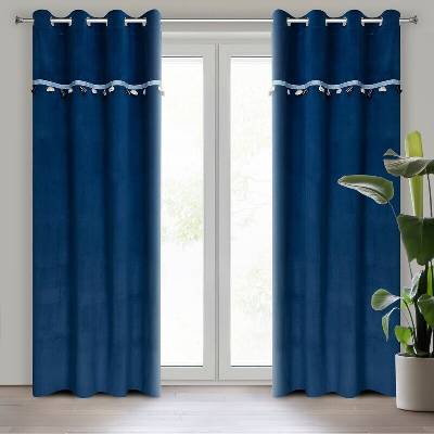 Takoy Dětský závěs CAR ze sametu s ozdobnou páskou s visícími trojrozměrnými autíčky 140 x 250 cm-HF-418358 | 140 x 250 cm