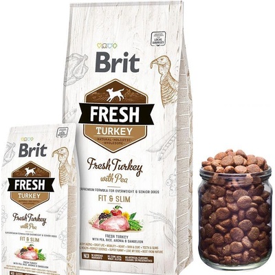 Brit Fresh Turkey with Pea Adult Fit & Slim- Холистична суха храна за кучета склонни към наднормено тегло, с прясно пуешко месо и грах 12 кг