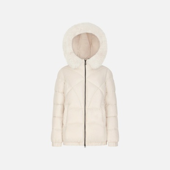 Geox Кремав дамски пухен джакет Geox Backsie Geox | Byal | ЖЕНИ | 46