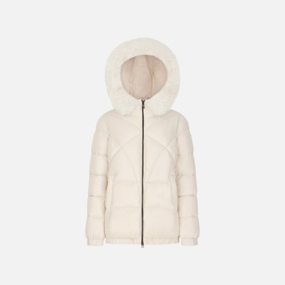 Geox Кремав дамски пухен джакет Geox Backsie Geox | Byal | ЖЕНИ | 46