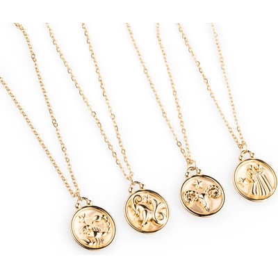 Franco Bene Oboustranný náhrdelník se znamením zvěrokruhu Býk pozlacený 2872 – Zboží Dáma