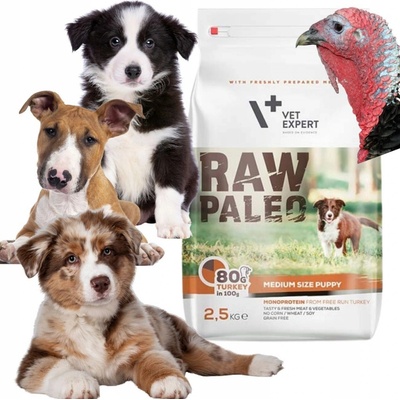VetExpert Raw paleo Puppy Medium Turkey 2,5 kg
