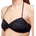 SUNDEK Cross-banded with wrinkled effect bikini top - Black (Black)
