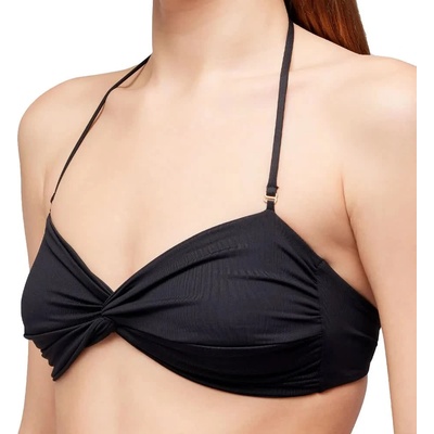 SUNDEK Cross-banded with wrinkled effect bikini top - Black (Black)
