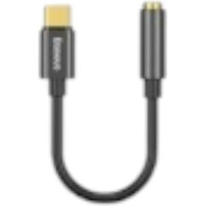 Baseus USB-C мъжко към 3.5mm женско адаптер аудио изход за устройства с USB-C порт (тъмносив) (ba67e7771072)
