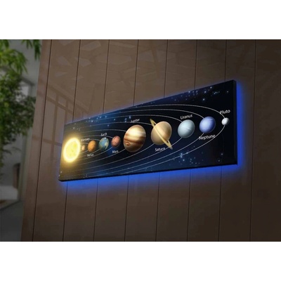 Hanah Home Obraz s led osvětlením Planety 90x30 cm