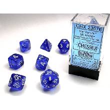 Chessex Sada 7 vícestěnných kostek průhledná Modrá