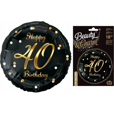 Godan Fóliový balón čierno zlatý 40