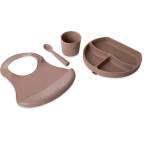 BabyJem Силиконов комплект за хранене BabyJem - 4 части, Latte (728)
