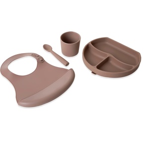 BabyJem Силиконов комплект за хранене BabyJem - 4 части, Latte (728)