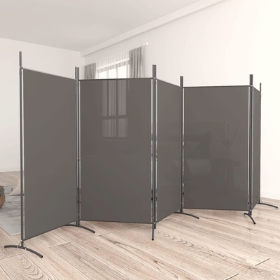 vidaXL 5dílný paraván antracitový 433 x 180 cm textil