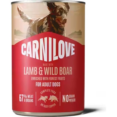 CARNILOVE Paté Lamb & Wild Boar - Беззърнен месен пастет с агнешко и диво прасе за кучета 400гр