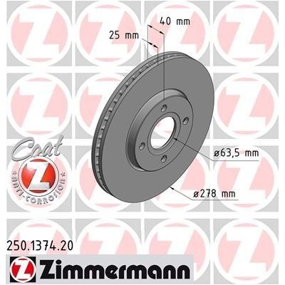Brzdový kotúč ZIMMERMANN 250.1374.20