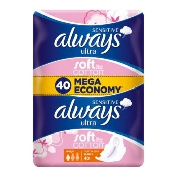 Always Ultra Sensitive Normal hygienické vložky S Krídelkami 40 ks