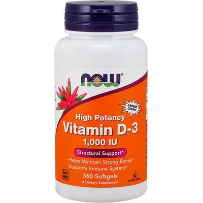 NOW Витамин D-3 NOW Vitamin D-3 1000 IU, 360 Softgels