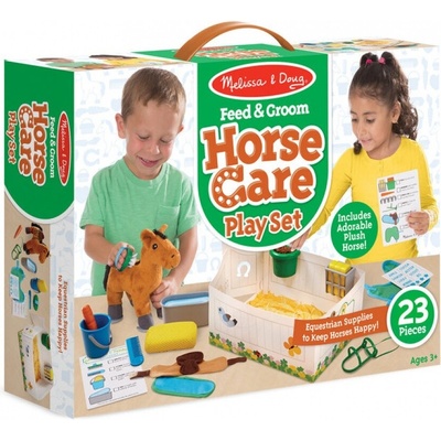 Melissa & Doug plyšový kôň v stajni Hracia súprava