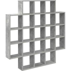 vidaXL Стенен рафт Бетонно сиво 100 x 13 x 100 см Инженерна дървесина (8012247)