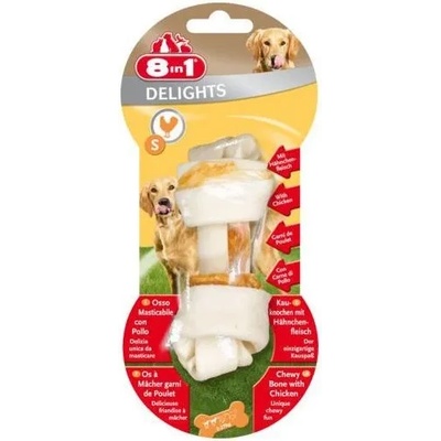 8in1 8in1 Delights Bone S - Лакомство, кокал с чисто пилешко месо за кучета от малки породи до 10 кг