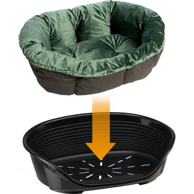 Ferplast kôš Siesta Deluxe so zeleným zamatovým poťahom Sofà