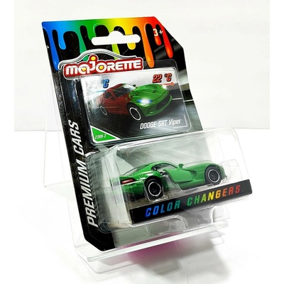 MAJORETTE COLOR CHANGERS DODGE SRT VIPER ZELENÝ NOVÝ KOVOVÝ MODEL 1:64