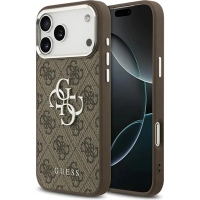 GUESS Калъф Guess 4G Big 4G Classic Logo за iPhone 17 Pro Max Brown - Silver (3666339517946)