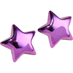 HARAHU Обици AD-33417 - Star / Лилава KP33417