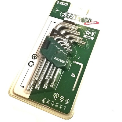 Stalco klíče torx krátké 9ks T10-T50 S-48317