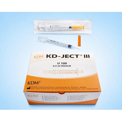 KDM Stříkačka inzulínová 1 ml U-100, 0,30x12,7 mm 30 G 100 KS – Zbozi.Blesk.cz