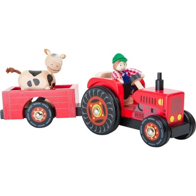 Small Foot Dřevěný farmářský traktor s vlečkou
