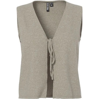 PIECES Потник Pieces Bree Tie Knit vest - Beige (Crockery / Melange)