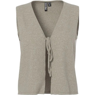 PIECES Потник Pieces Bree Tie Knit vest - Beige (Crockery / Melange)