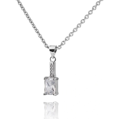 Meucci Strieborný prívesok so zirkonovým obdĺžnikom SS158P 15510