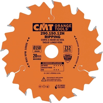 CMT Pílový kotúč pre elektronáradie, pozdĺžny rez D160x20 Z12 HM