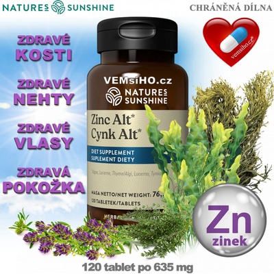 Nature’s Sunshine ZINC ALT Zinek ALT 120 tablet po 635 mg