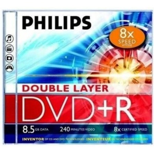 Philips DVD+R 8, 5 Gb 8x двуслоен стандартен калъф (1 етикет) PH992114 (PH992114)