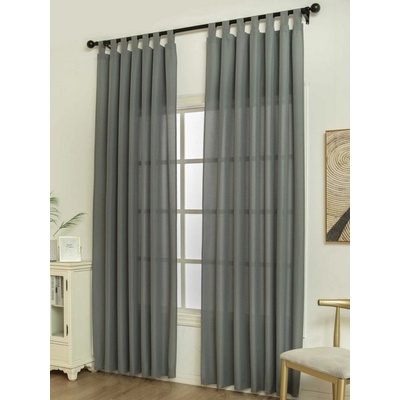 MKLuzkoviny.cz Závěsy s poutky 140 × 250 cm – Oscar tmavě šedé (2 ks)