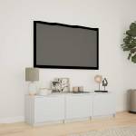 vidaXL TV шкаф с LED 140 x 34 x 40 см Бяло Инженерен дървен материал (3418710)