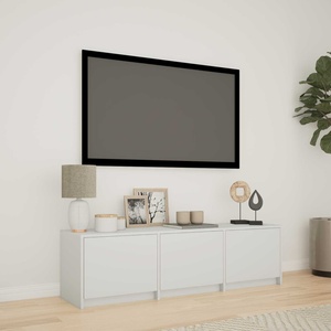 vidaXL TV шкаф с LED 140 x 34 x 40 см Бяло Инженерен дървен материал (3418710)