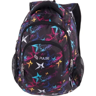 PULSE Ученическа раница Teens Night Sky, черна с цветни елементи - Pulse