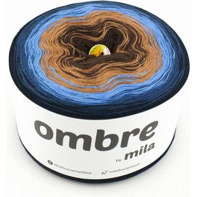 MILA Příze OMBRE Classic 1200m/3nitky M028R - Ledová čokoláda II.