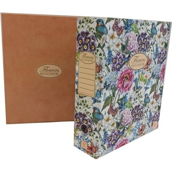 Pigna Pákový pořadač Nature Flowers A4, 80 mm, mix motivů Motiv: Ptáčci a motýli na květinách