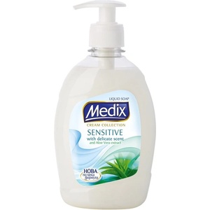 Medix Течен сапун Medix Cream Sensitive, с помпа, 400 ml, бял